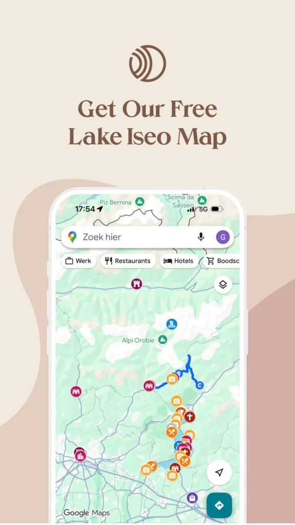 Our personal Google MyMaps Iseo Lake map