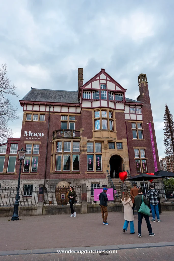 Exterior of the Moco Museum on Museumplein in Amsterdam